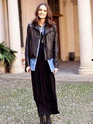 皮衣搭配裙子图片,演绎冬季优雅风采